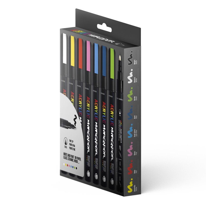 MTN Acrylic Marcador 1mm Color 8-Pack